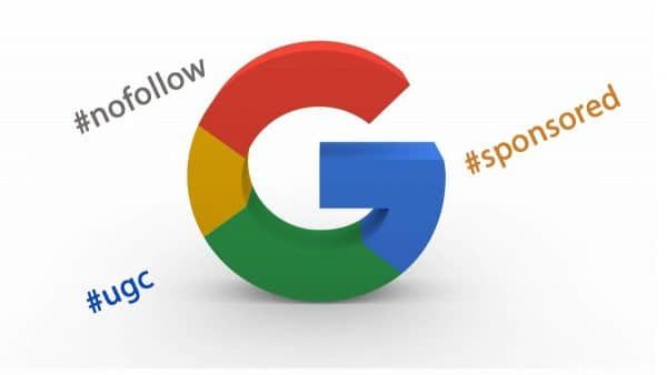 novos atributos para links google